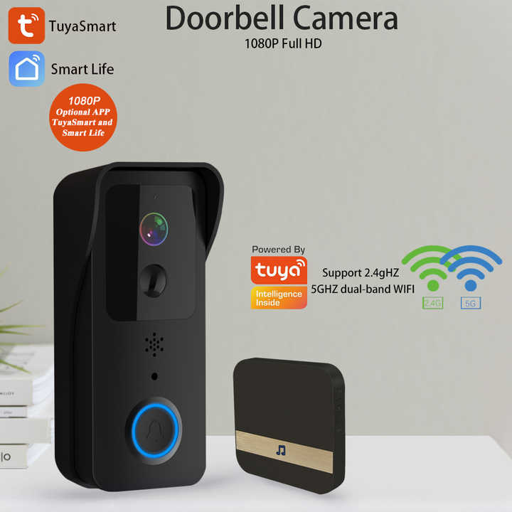 P10 - Smart Wireless Video Door Bell with dual band , WIFI door bell with night vision camera